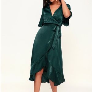 Lulu’s Satin Green Dress